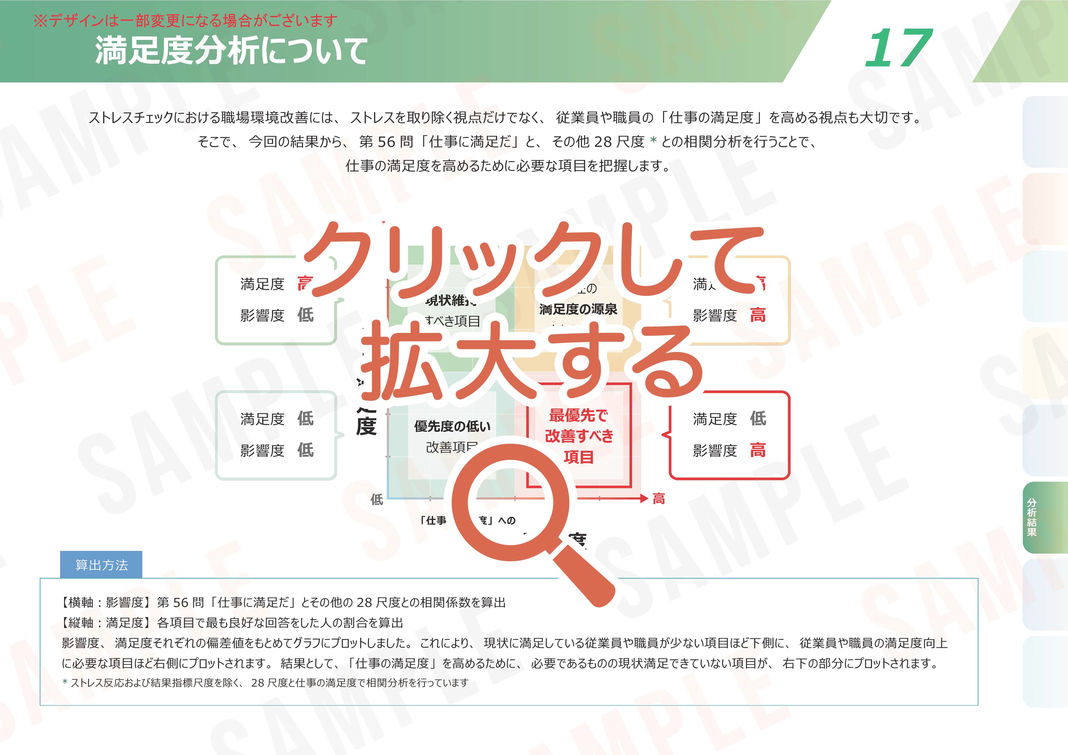 ストレスチェックの集団分析サンプル【17】満足度分析について